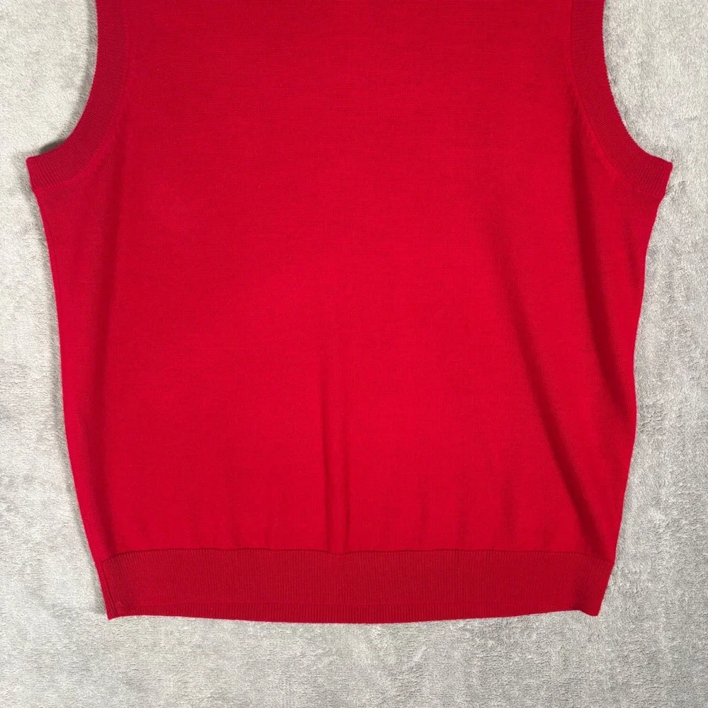 Hart Schaffner Marx V Neck Sweater Vest Mens‎ Large Extra Fine Merino Wool Red